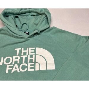 The North Face Hoodie Womens Small Half Dome Blue Pullover Fleece Sweatshirt